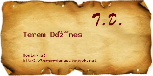 Terem Dénes névjegykártya